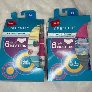 Hanes Premium Comfort Blend 6 Girls Hipsters